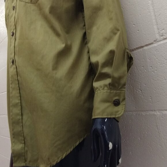 Vintage BOY SCOUTS AMERICA Shirt Long Sleeve Avocado Green Neck 15 1/2 Large - Picture 16 of 16